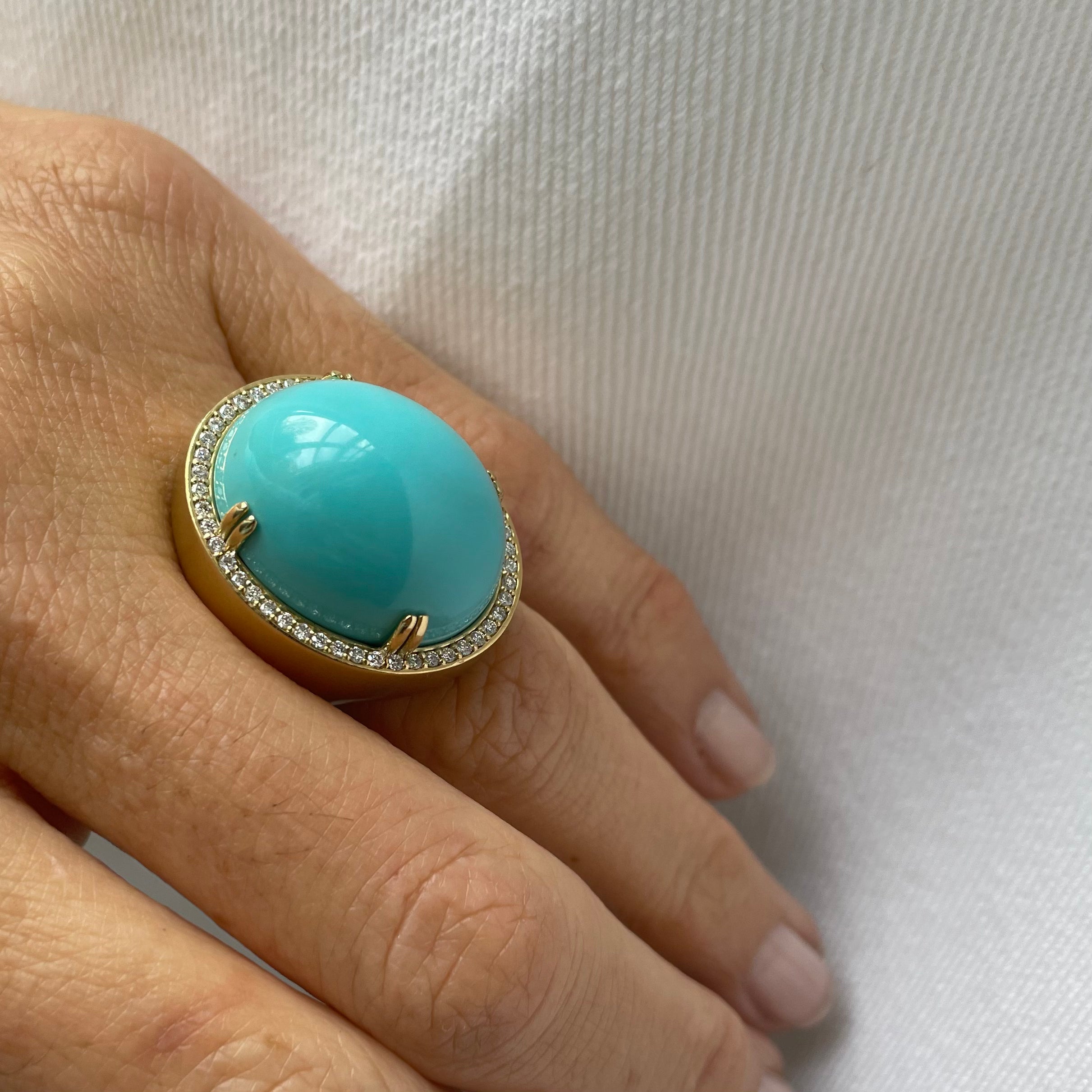 Celestial Turquoise and Diamond Ring in 18ky - Ashleigh Branstetter®