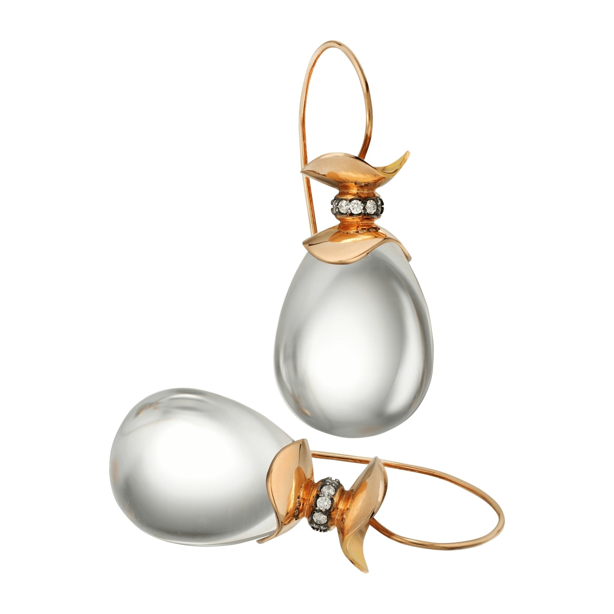 Ashleigh Branstetter®️ Josephine 18K Rose Quartz and Diamond Earrings - Ashleigh Branstetter®