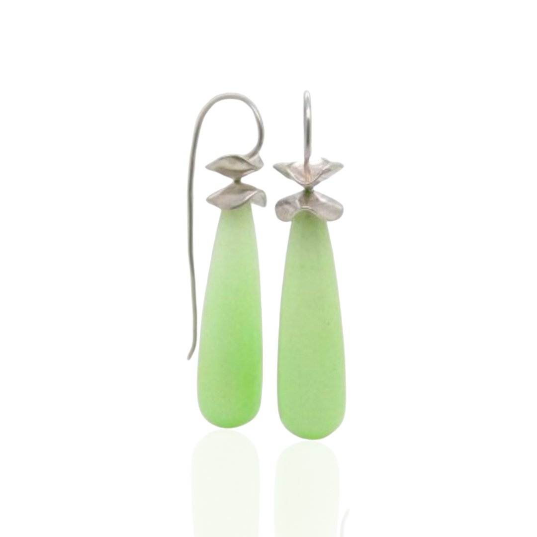 Ruffle© Chalcedony Smooth Briolette Earrings in Sterling - Ashleigh Branstetter®