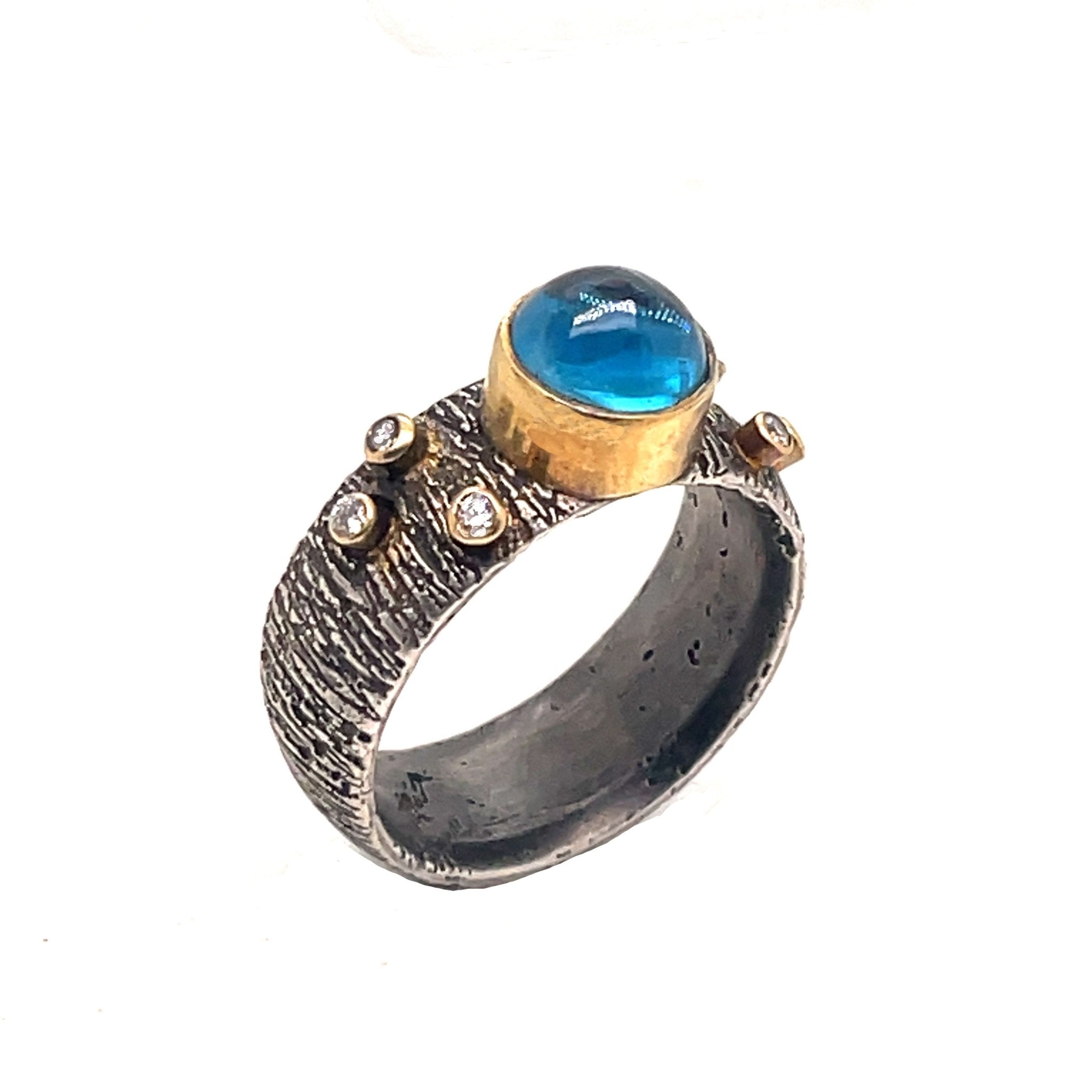 Starry Night London Blue Topaz and Diamond Ring - Ashleigh Branstetter®