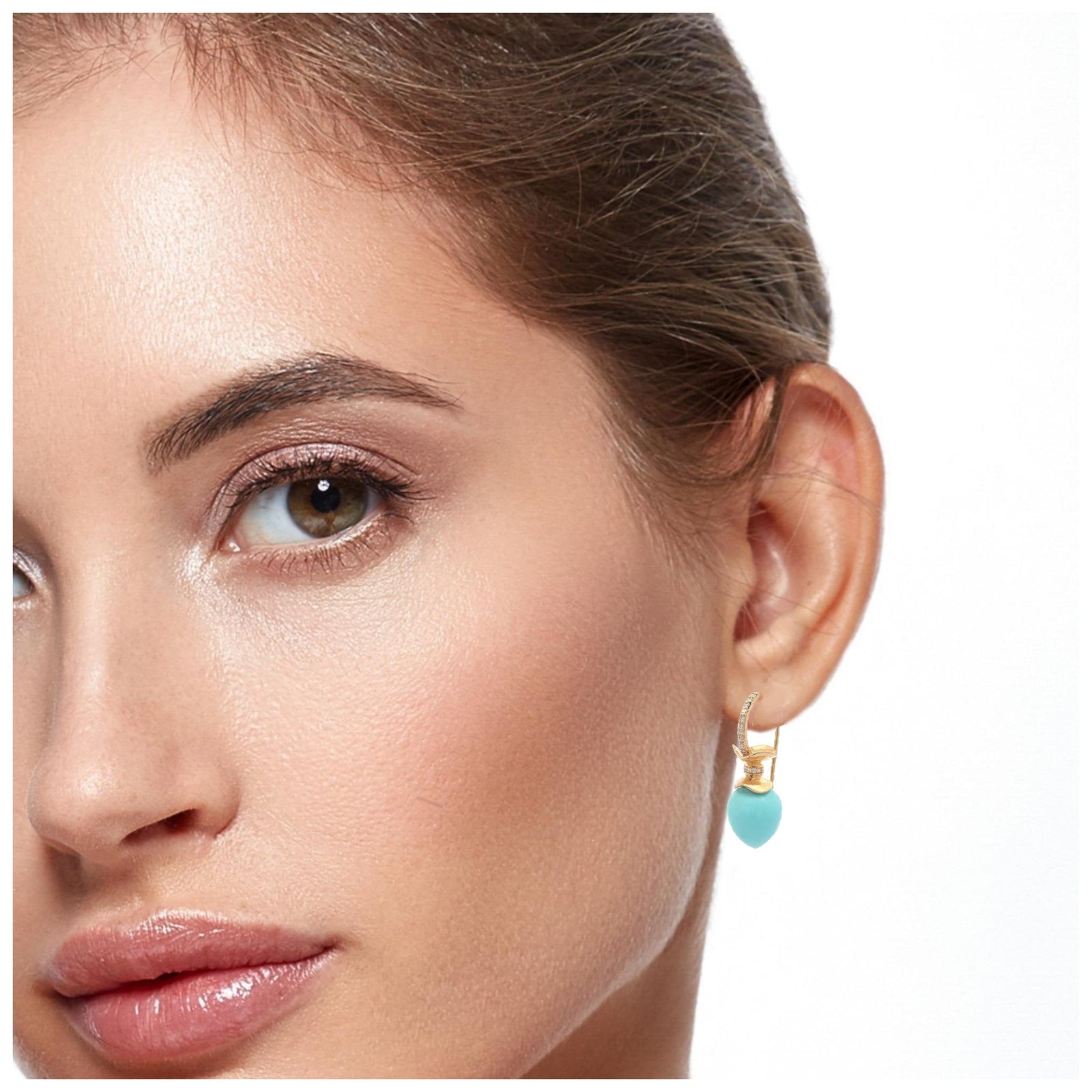 Gemma Turquoise Diamond Ruffle Earrings - Ashleigh Branstetter®