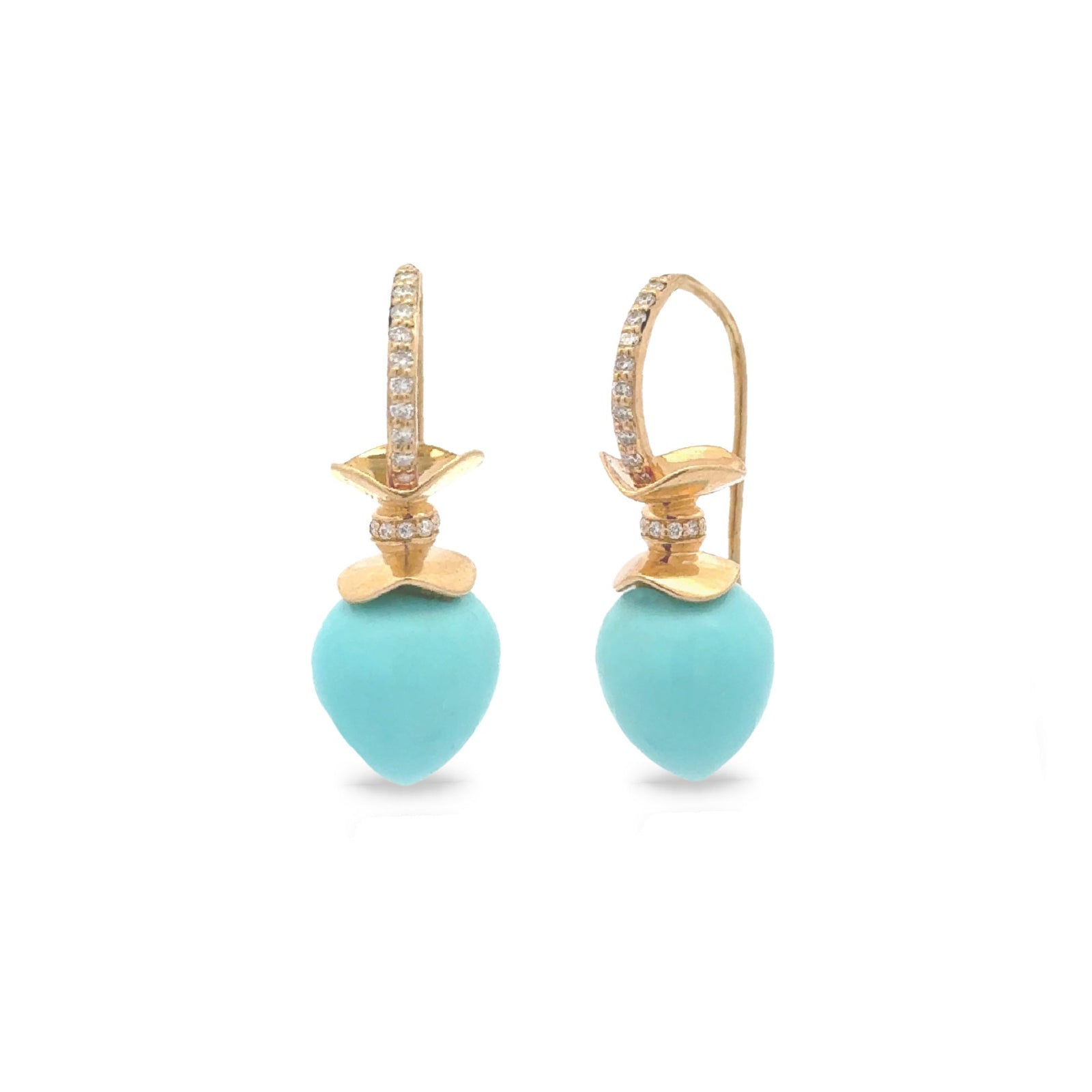 Gemma Turquoise Diamond Ruffle Earrings - Ashleigh Branstetter®