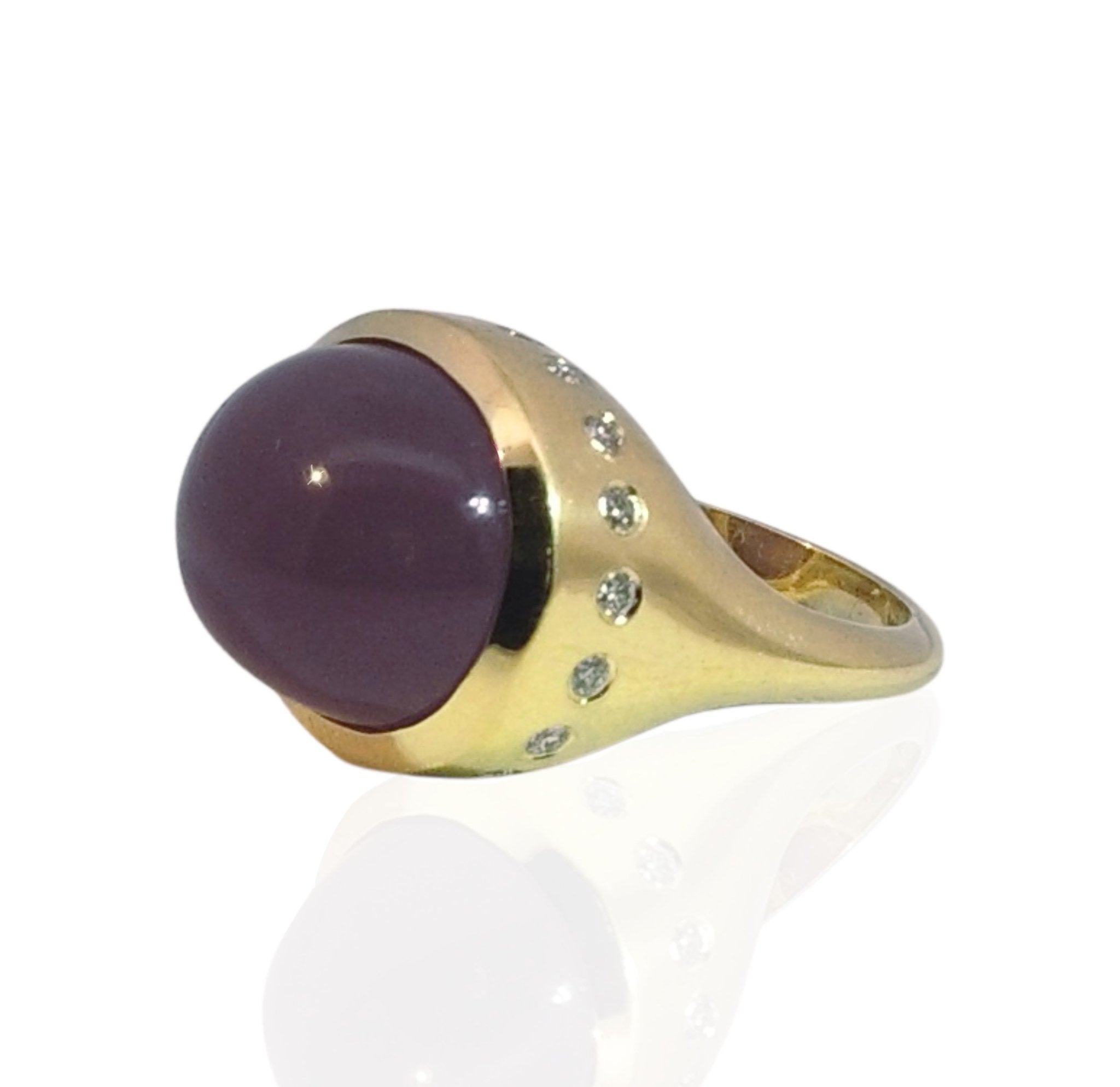 Purple Chalcedony and Diamond Ring 18KY - Ashleigh Branstetter®