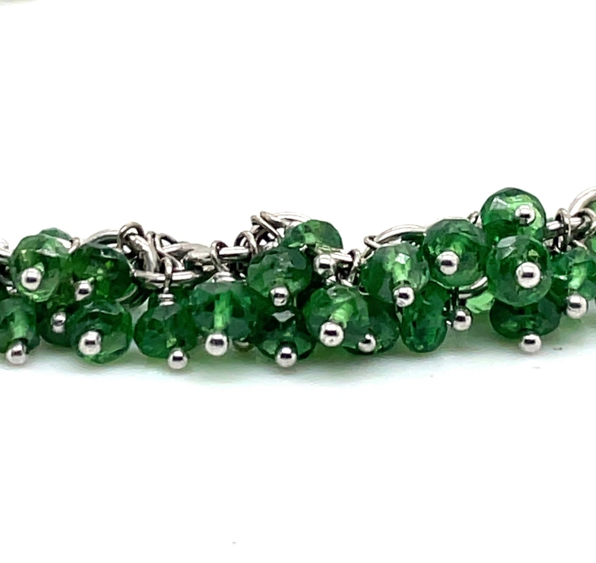 Tsavorite Garnet Faceted Bead Bracelet in 18k white gold - Ashleigh Branstetter®