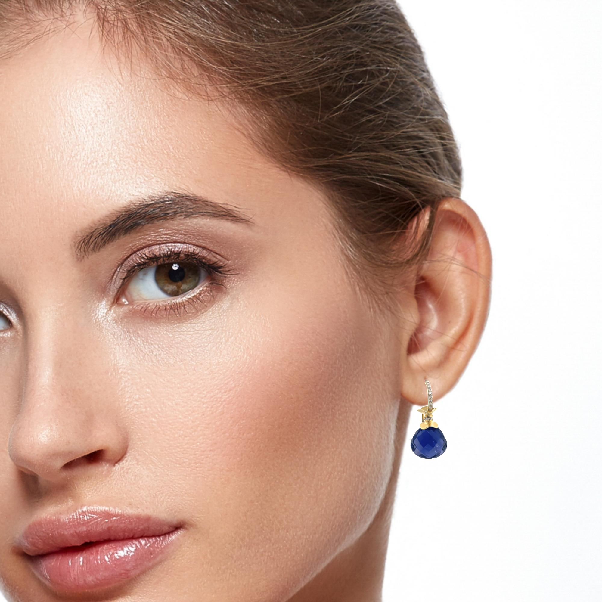 Ruffle©️ Diamond Iolite Earrings - Ashleigh Branstetter®