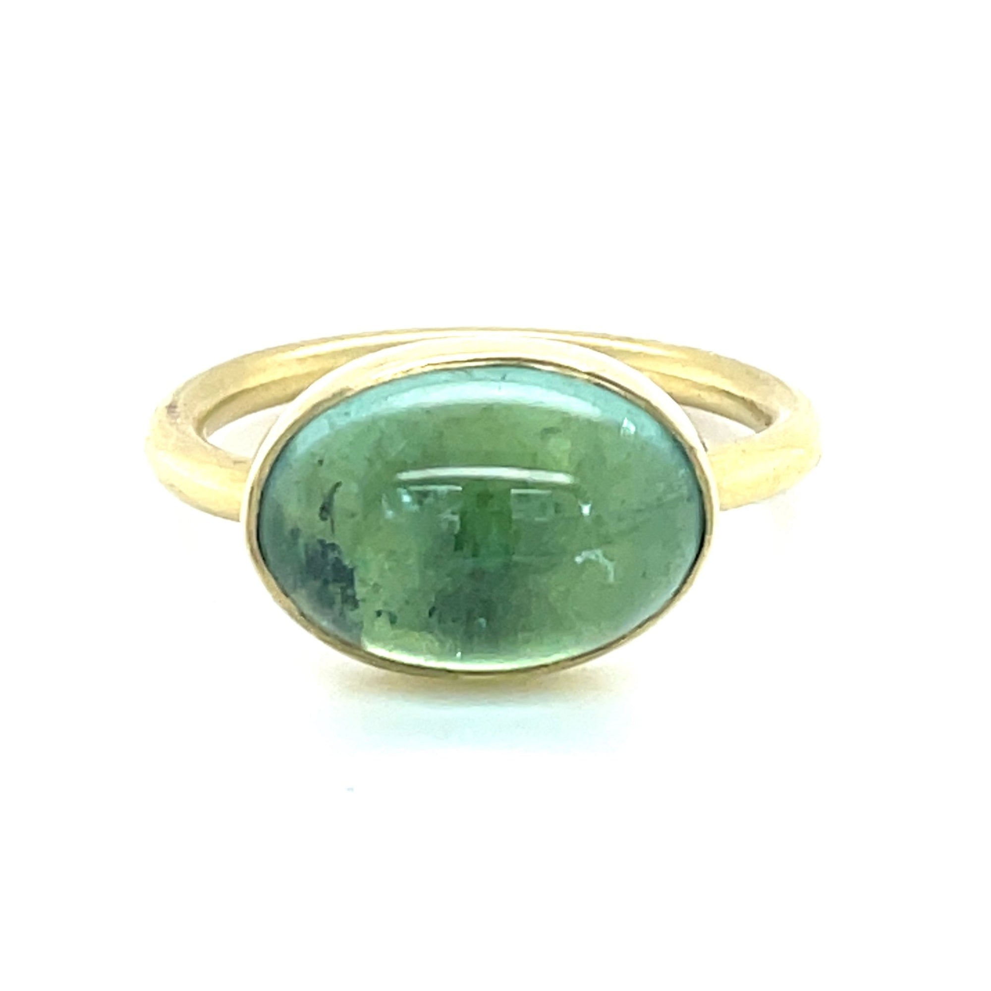 One Of A Kind Oval Cabochon Tourmaline Ring in 18KY - Ashleigh Branstetter®