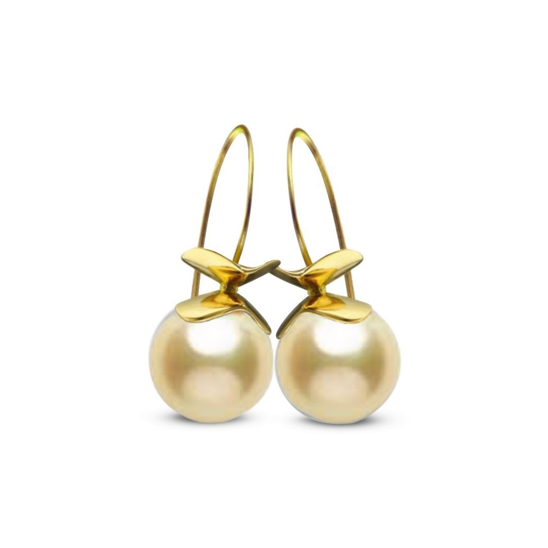 Ruffle© South Sea Golden Pearl Earrings - Ashleigh Branstetter®