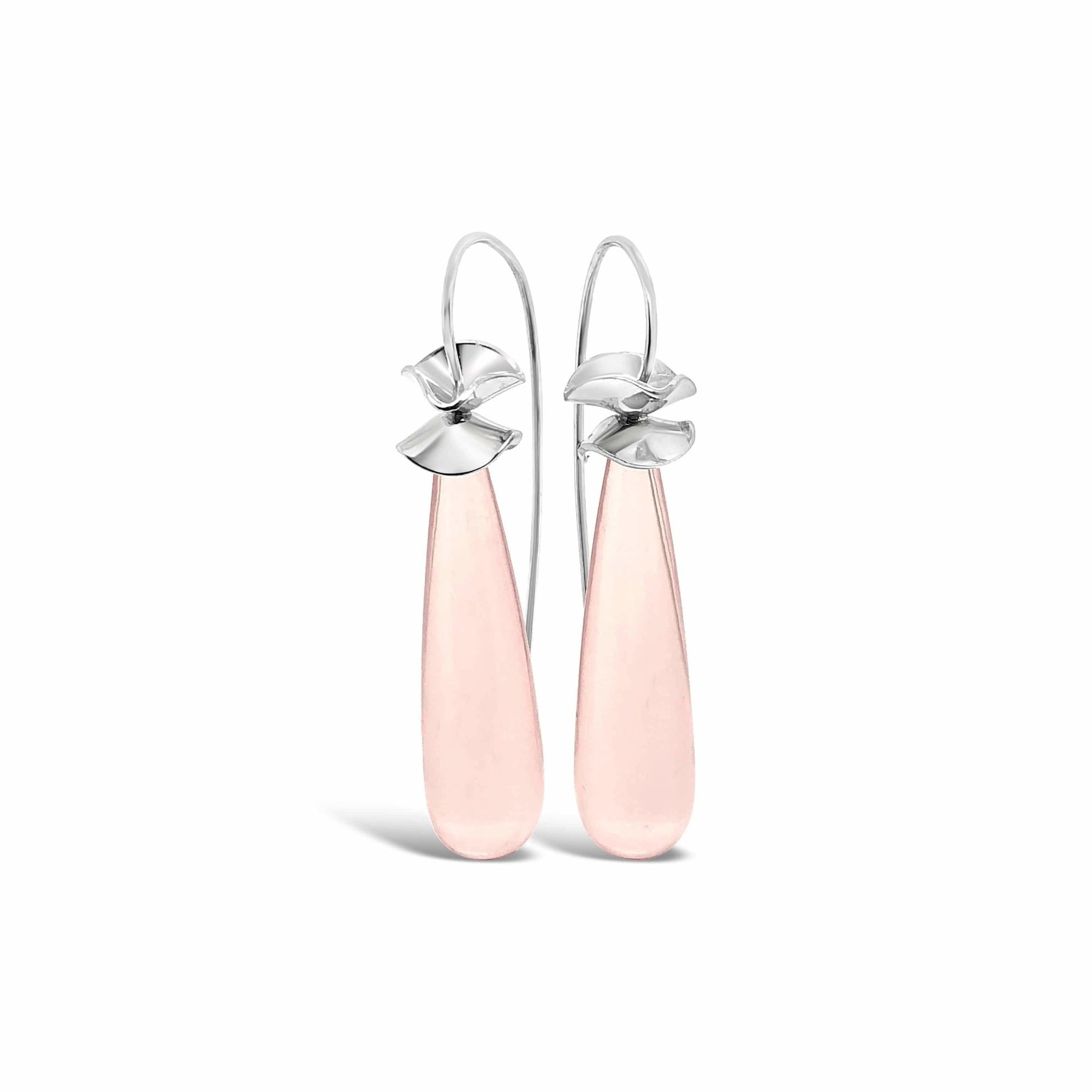 Terpsichore Rose Quartz Earrings 18K White Gold - Ashleigh Branstetter®