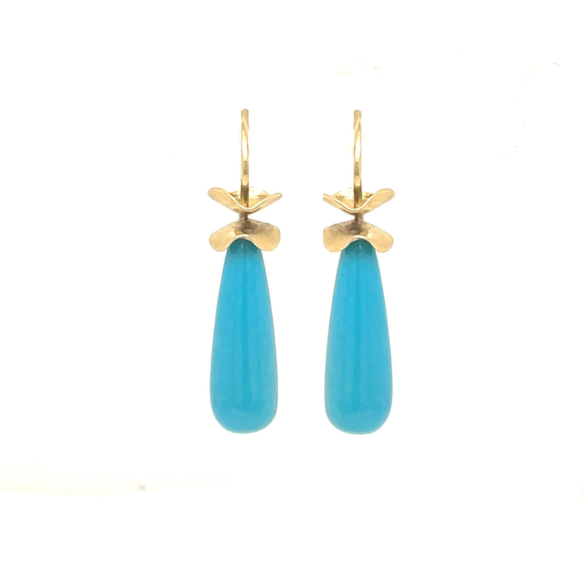 Turquoise Smooth Briolette Ruffle© Earrings in 18KY - Ashleigh Branstetter®